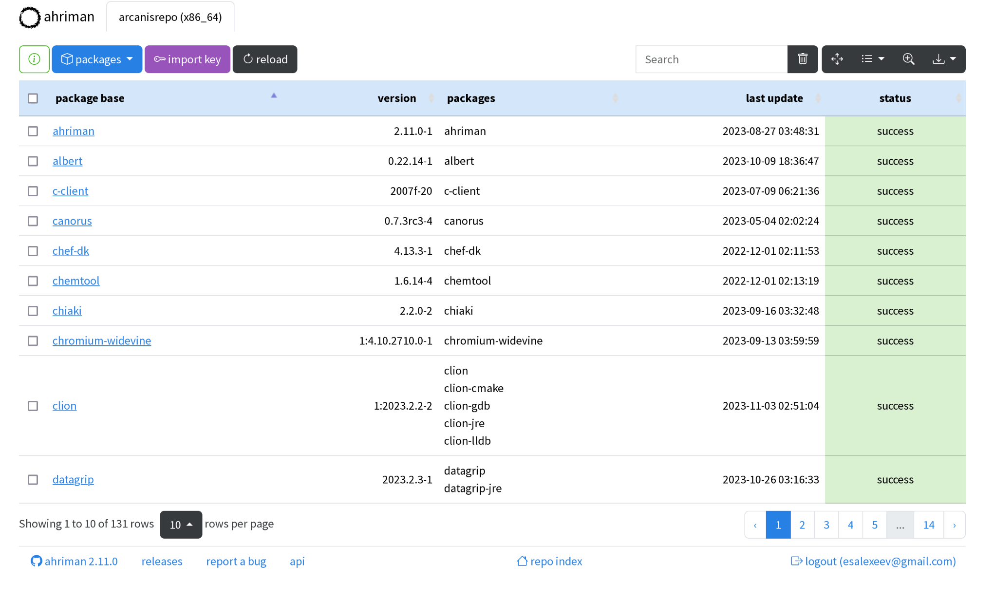 web interface