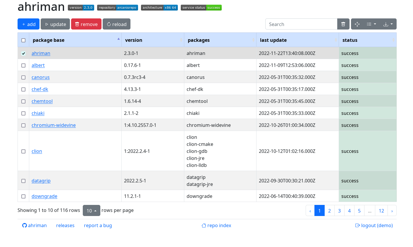web interface