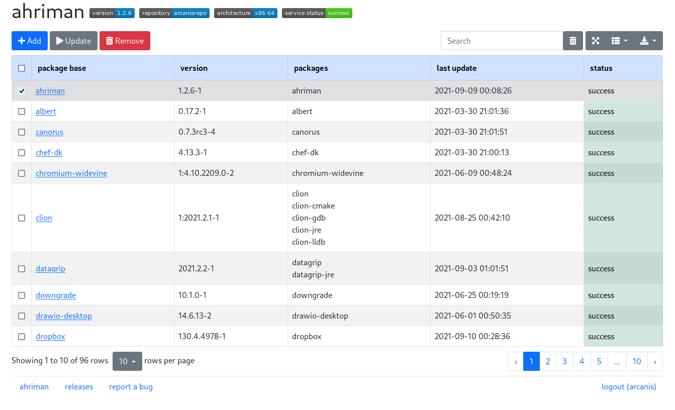 web interface