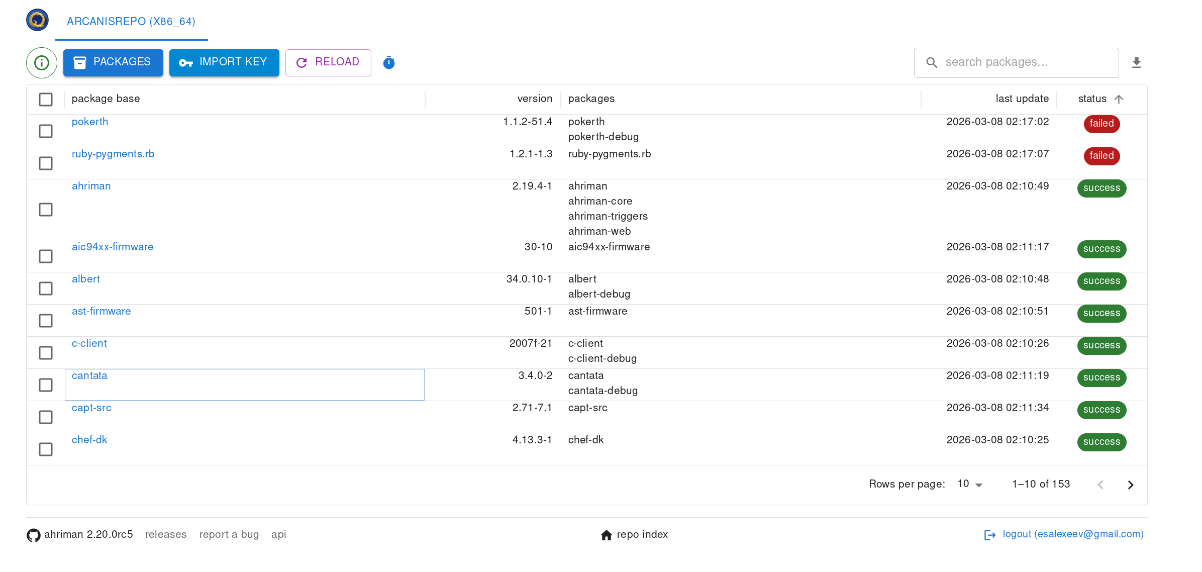 web interface